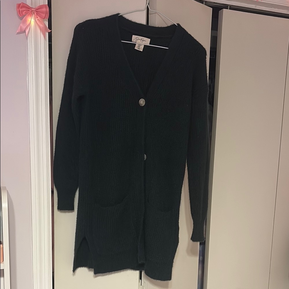 Cozy Dark Green Cardigan Sweater
